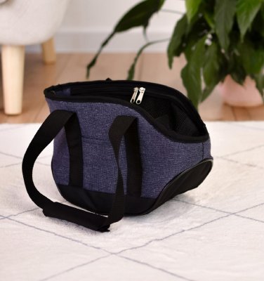 Переноски PETSHOP Сумка-переноска "Джойс" с карманом, джинсовая (20х41х27 см)