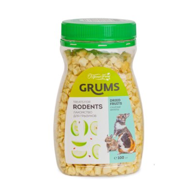 GRUMS Лакомство Яблоко сушеное (100 гр.) для грызунов