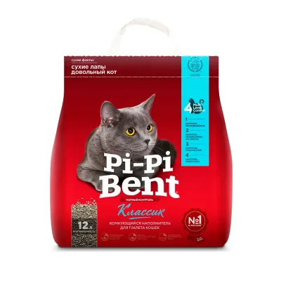 Pi-Pi-Bent Наполнитель комкующийся для кошачьего туалета Классик, 12 л (5 кг)