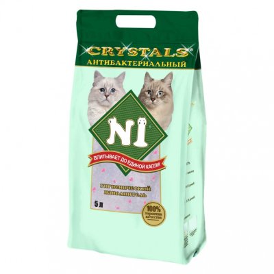 Наполнитель для кошачьего туалета Наполнитель №1 силикагелевый антибактериальный 5л