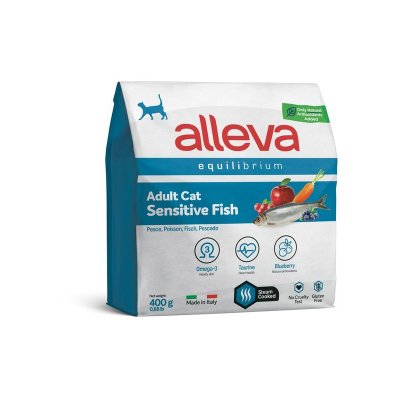 Alleva Equilibrium Adult Cat Sensitive Venison сухой корм для взрослых кошек с чувствительным пищеварением с РЫБОЙ  - 400 г