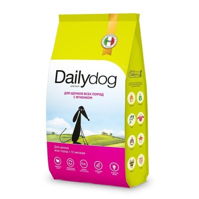 Dailydog Classic line сухой корм для щенков всех пород, с ЯГНЕНКОМ - 3 кг