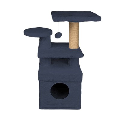 Дом-когтеточка для кошек DUBEX Box с платформами серый серый 65x39x85см