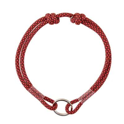 RURRI Шнурок для адресника из парашютного паракорда для кошек и собак, обхват шеи 25-45 см, бордовый