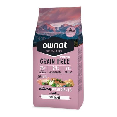 Ownat Mini Grain Free Сухой корм беззерновой для собак мелких пород, с ягненком, 3 кг