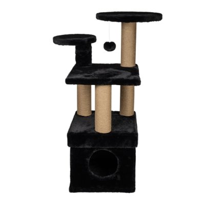 Дом-когтеточка для кошек DUBEX Box с платформами черный 65x39x85см