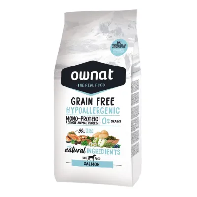 Ownat Grain Free Hypoallergenic Сухой корм гипоаллергенный для собак, с лососем, 12 кг