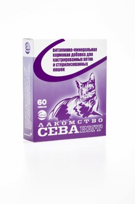 Витамины и добавки Ceva Севавит витаминно-минеральная кормовая добавка для кастрированных котов и стерилизованных кошек, 60 таб (60 таб.)
