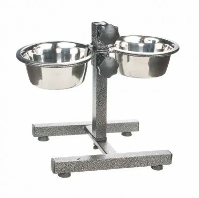 Petmax Стойка-кормушка металлическая для собак, 2 миски по 370мл