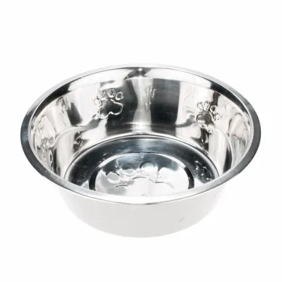 Petmax Миска металлическая для собак, 2,6 л, с лапками