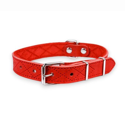 Аркон Ошейник для собак Новара, обхват шеи 32-44 см, ширина 2 см, красный