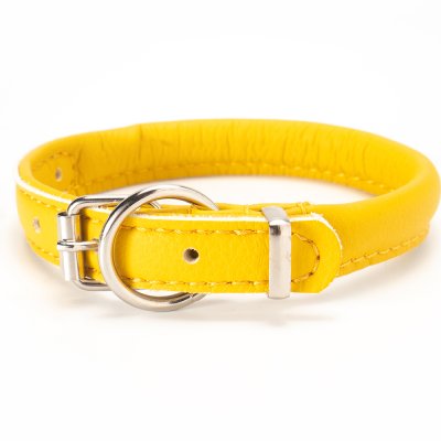 Аркон Ошейник круглый для кошек и собак мелких пород Candy, обхват шеи 21-29 см, желтый