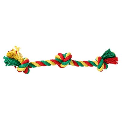 Игрушка для собак DOGLIKE Грейфер канатный 3 узла DL малый с этикеткой (жёлтый-зелёный-красный)