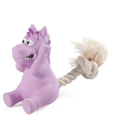 Игрушка для собак TRIOL для мелких пород Лошадка с веревкой из латекса 80/165мм, серия Mini Dogs