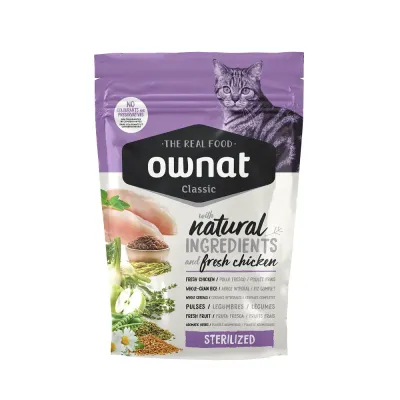 Ownat Adult Sterilized Classic Сухой корм для стерилизованных кошек, с курицей, 400 гр.