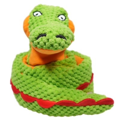 Игрушка для собак Mr.Kranch Змейка с карманами под лакомство, зелёная 96см