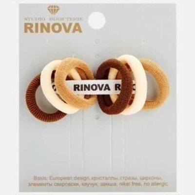 RINOVA Набор резинок для собачьих волос коричневые оттенки, 6 штук, мини