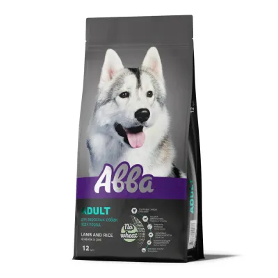 АВВА Adult Сухой корм для собак всех пород, ягненок и рис, 12 кг
