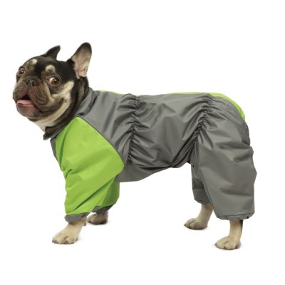 Комбинезон для собак GAMMA демисезонный Французский бульдог S, серо-салатовый, 36х70см