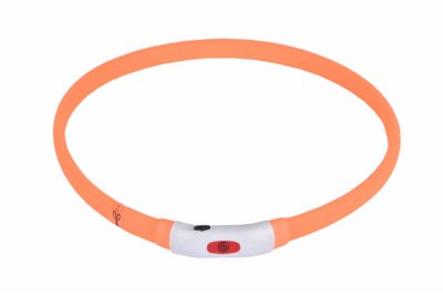 Ошейники, шлейки WOGY Ошейник светящийся, влагостойкий, изменяемой длины, в ассортименте (70х1.5 см)