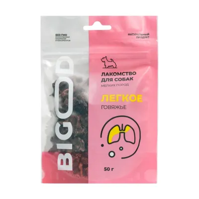 BIGOOD Лакомство Лёгкое говяжье для собак, 50 гр.