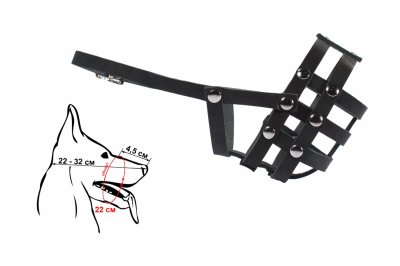 Ошейники, шлейки Yami Yami амуниция Намордник кожаный для собак малых пород (№2, черн)