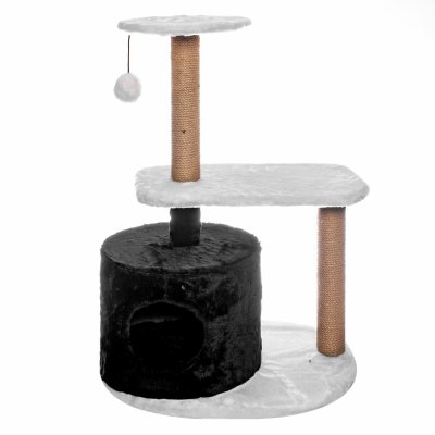 Когтеточки Yami Yami когтеточки Домик-когтеточка Бразилия New, джут, черно-белый (37х55х97 см)