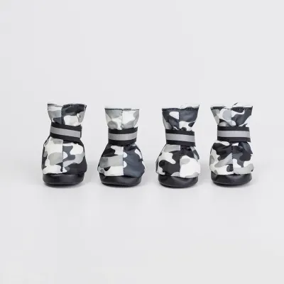 Petmax Ботинки на липучках для собак, размер 4, черный камуфляж
