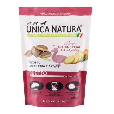 UNICA Natura Лакомство Печенье с мясом утки и картофелем для собак, 300 гр.