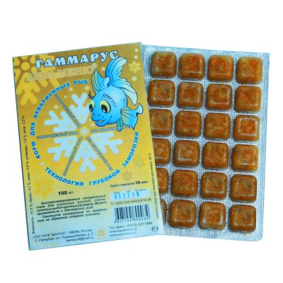 Aqua Menu Быстрозамороженный корм для аквариумных рыб Гаммарус, 100 мл