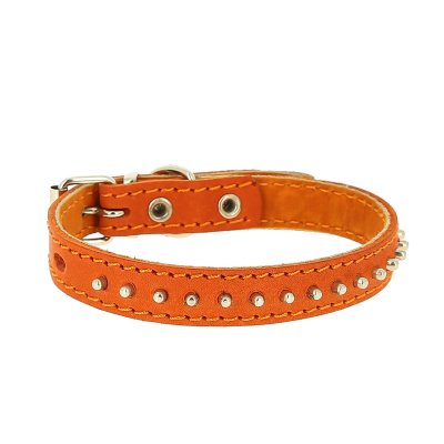 Каскад Ошейник кожаный для собак, обхват шеи 21-27 см, ширина 1,5 см, цвет в ассортименте