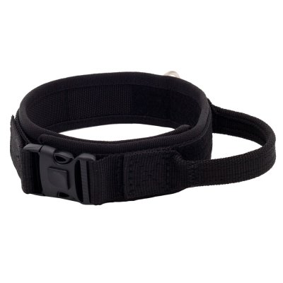 Каскад Ошейник тактический с ручкой для собак, обхват шеи 42-52 см, черный