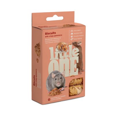 Little One Бисквиты с хрустящим гаммарусом (5х7 гр.) для хомяков, крыс, мышей и песчанок
