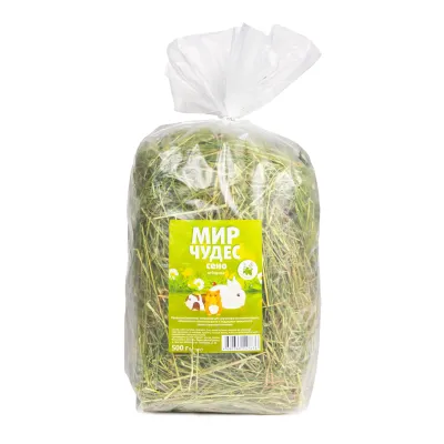 Мир чудес Сено с крапивой для грызунов, 500 гр.