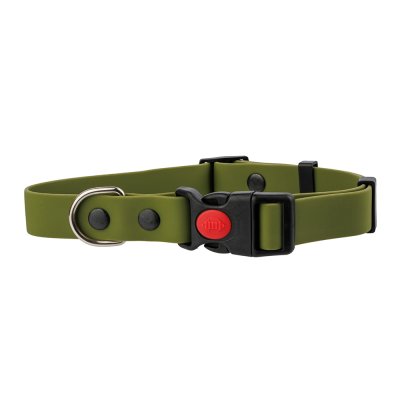 Rungo Ошейник из биотана для собак, обхват шеи 37-55 см, ширина 2,5 см, оливковый