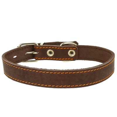 Каскад Ошейник кожаный для собак, обхват шеи 50-59 см, ширина 3,5 см, коричневый