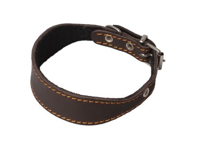Каскад Ошейник кожаный для собак, обхват шеи 32-41 см, ширина 3 см, коричневый