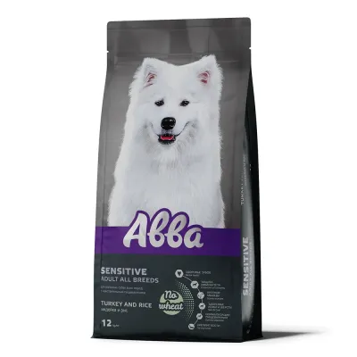 АВВА Sensitive Adult All Breeds Сухой корм для собак с чувствительным пищеварением, c индейкой и рисом, 12 кг