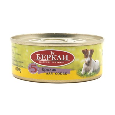 Корм для собак BERKLEY №5 Кролик банка 100г