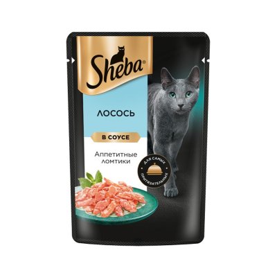 Корм для кошек SHEBA ломтики в соусе лосось пауч 75г