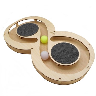 Трек игровой для кошек GoSi Восьмерка с шариками c когтеточкой из ковра