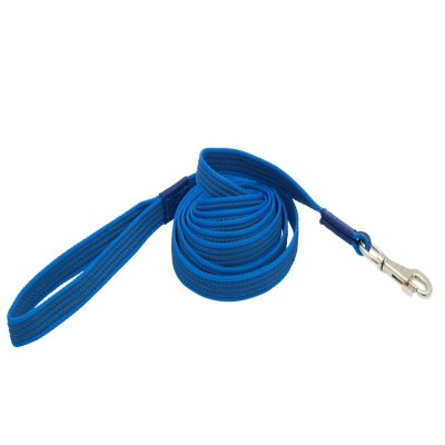 Поводок для собак КАСКАД нейлон с латексной нитью двухсторонний 20мм 2м синий