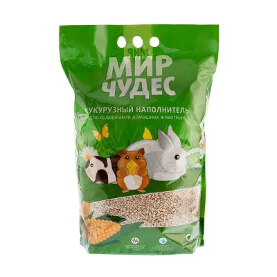 Мир чудес Наполнитель кукурузный для грызунов, 3,5 кг