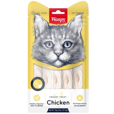 Лакомство для кошек WANPY Cat Нежное пюре из курицы 70г