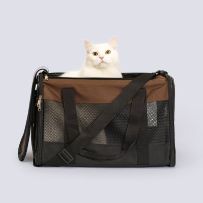 RURRI Сумка-переноска для кошек и собак мелких пород, 46х30х30 см, черно-коричневый