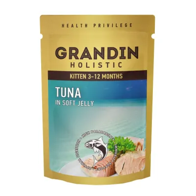 Grandin Влажный корм (пауч) для котят, тунец в нежном желе, 85 гр.
