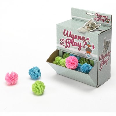 Игрушка для кошек EBI Помпон бумажный в ассортименте, 5см