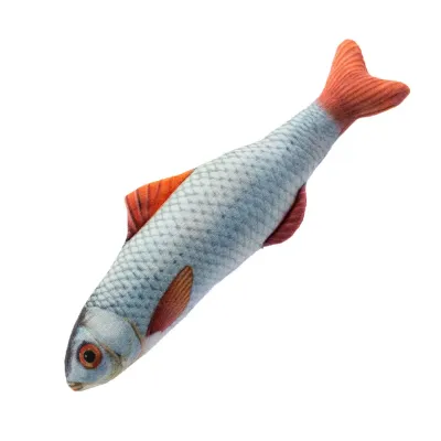Pet hobby Игрушка для кошек Рыба Красноперка с валерианой и кошачьей мятой, 18х4х4 см
