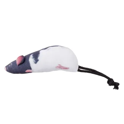 Pet hobby Игрушка для кошек с кошачьей мятой, валерианой и погремушкой Крыска, 18 см (без учета хвоста)