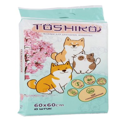 Пеленки TOSHIKO впитывающие одноразовые с суперабсорбентом аром.сакуры 60х60, 10 шт